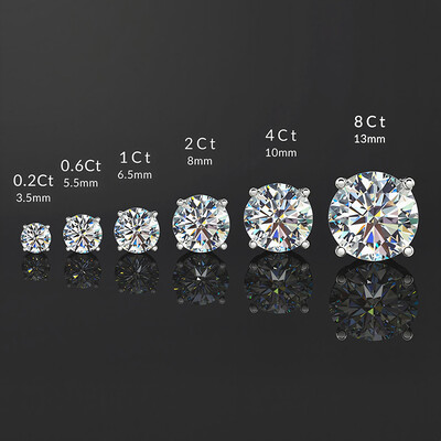 S925 Sterling Silver Moissanite Iced Out Round Cut Earrings