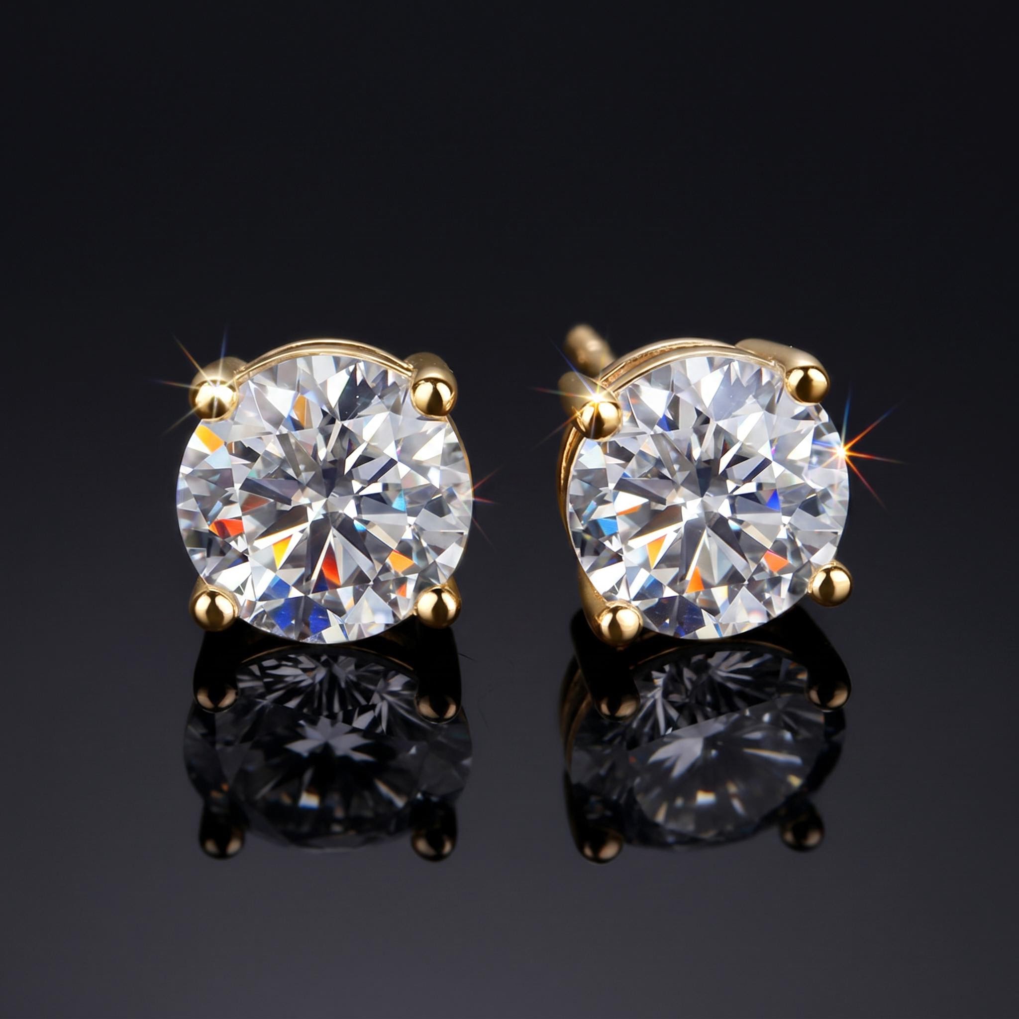 S925 Sterling Silver Moissanite Iced Out Round Cut Earrings S925 Sterling Silver Moissanite Iced Out Round Cut Earrings