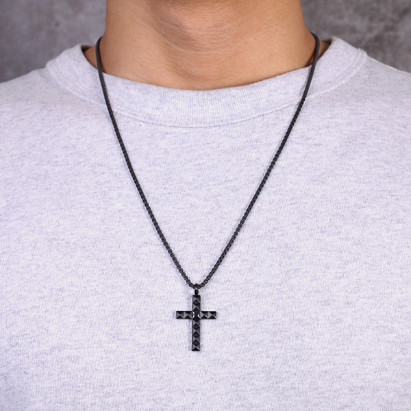 Black Pyramid Cross Pendant