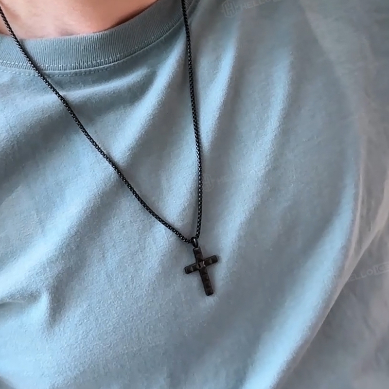 Black Pyramid Cross Pendant