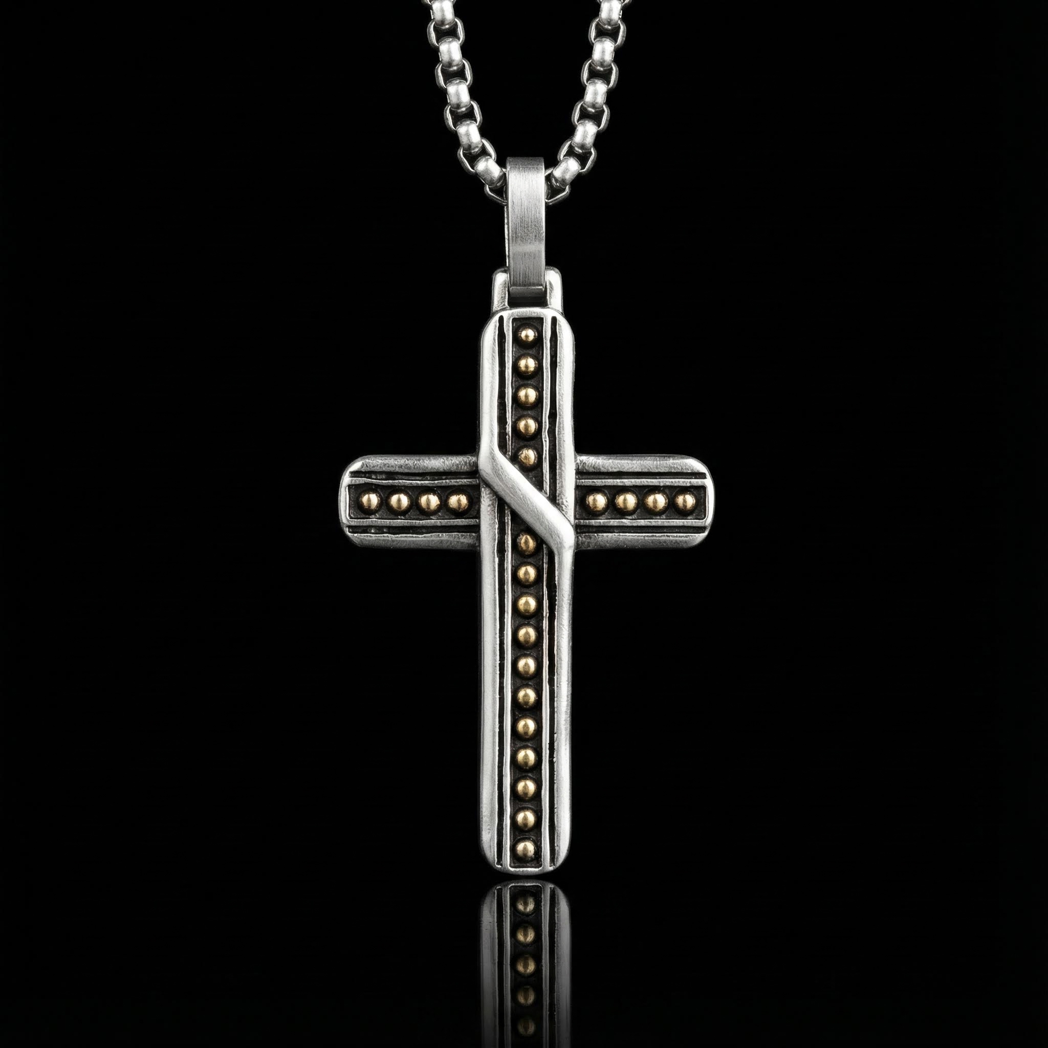 Stainless Steel Polka Dots Cross Pendant Stainless Steel Polka Dots Cross Pendant