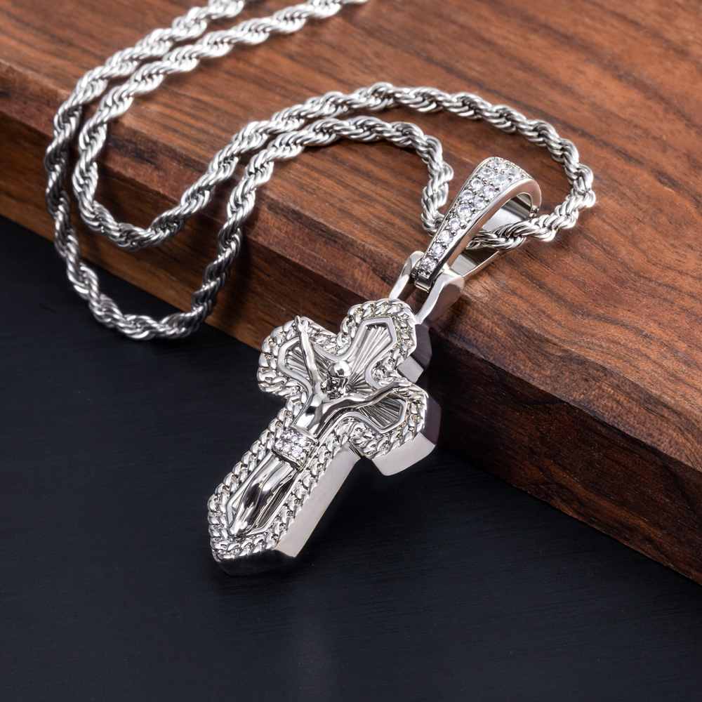 Ice Crucifix Cross Pendant