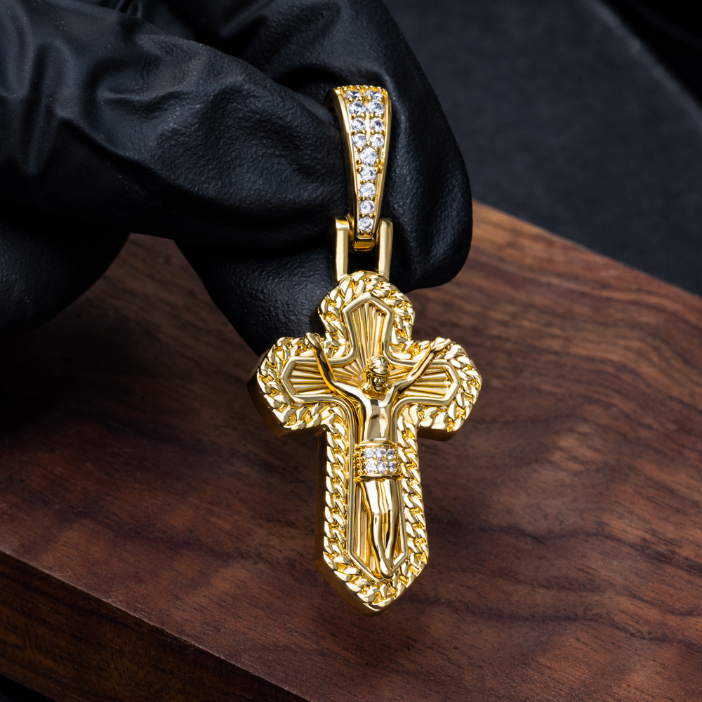 Ice Crucifix Cross Pendant