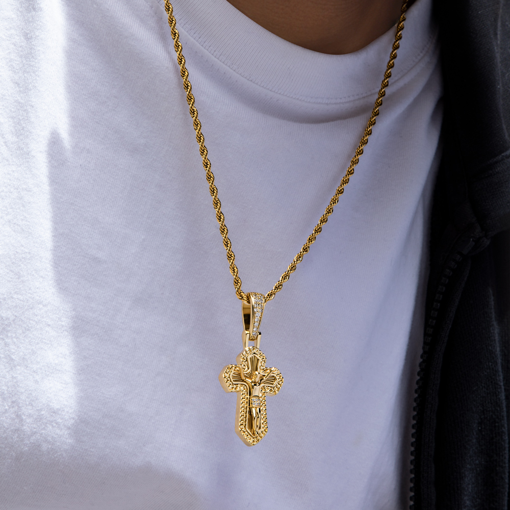 Ice Crucifix Cross Pendant