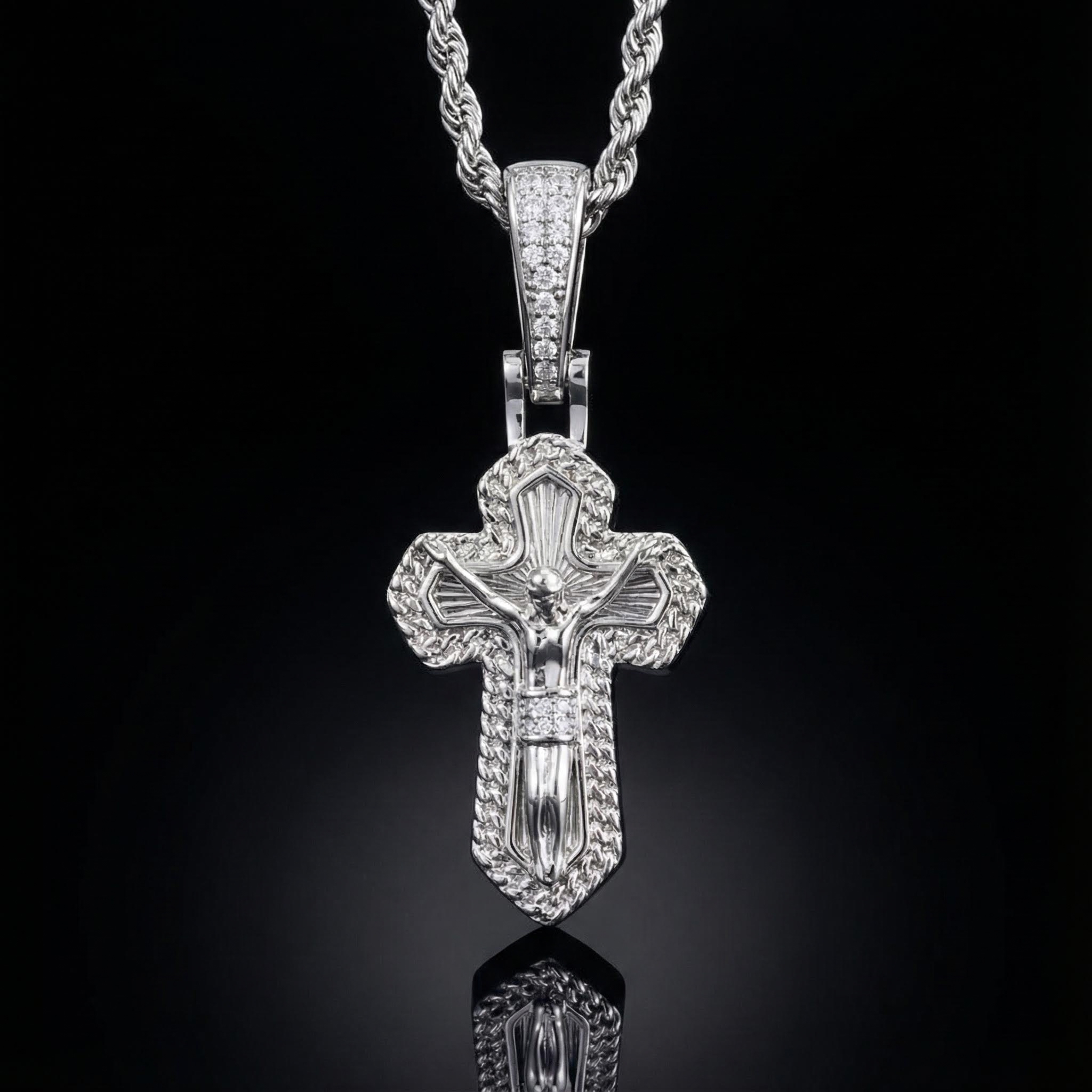 Ice Crucifix Cross Pendant