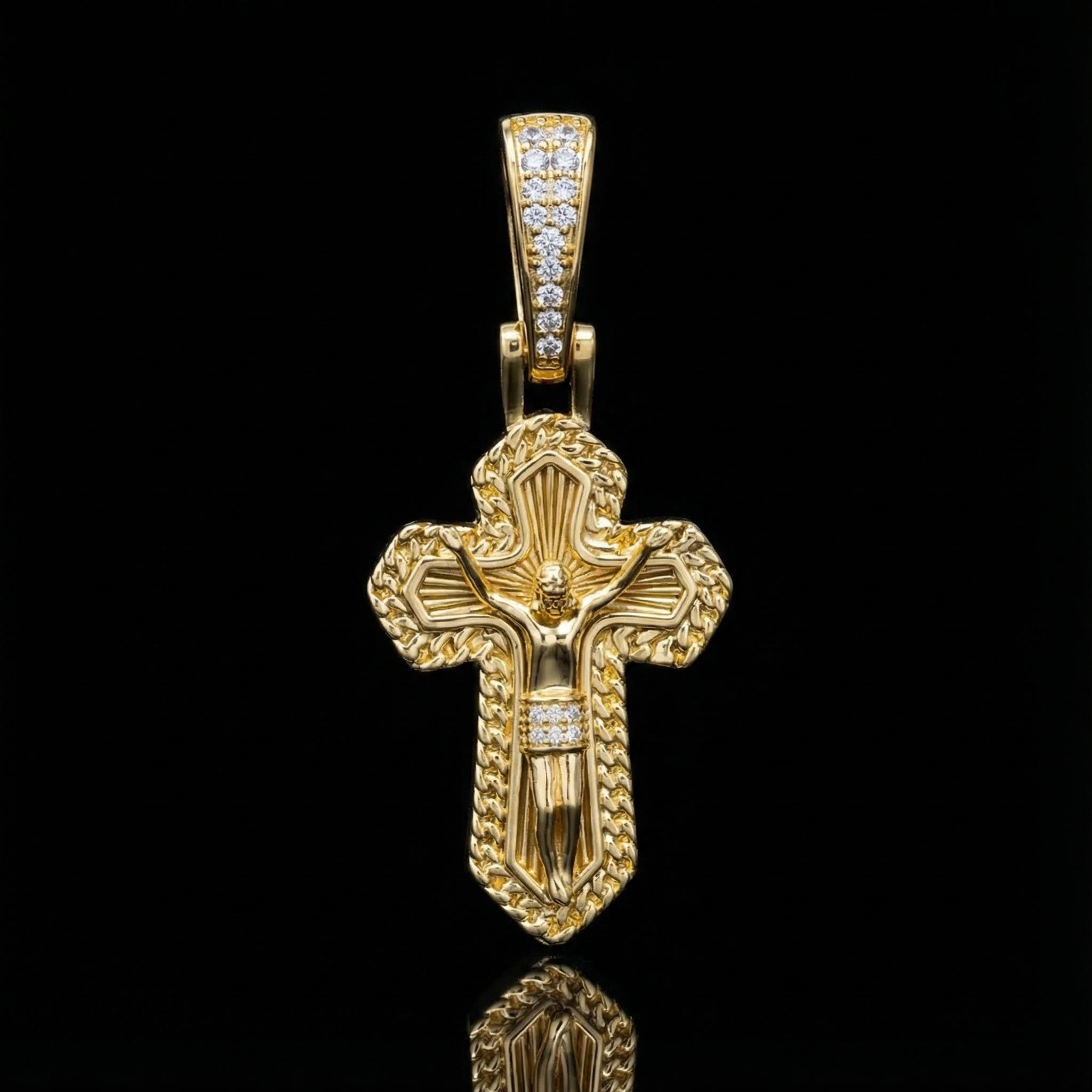 Ice Crucifix Cross Pendant