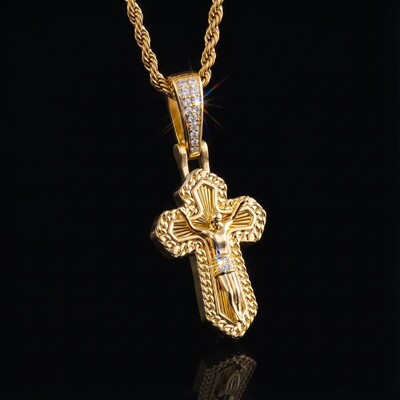 Ice Crucifix Cross Pendant
