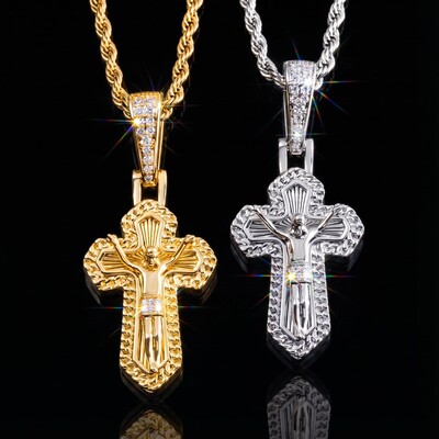 Ice Crucifix Cross Pendant