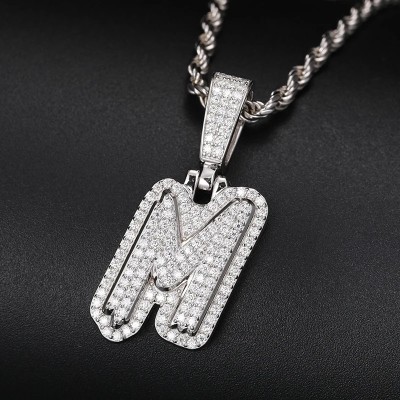 Iced 26 Initial Letters Pendant