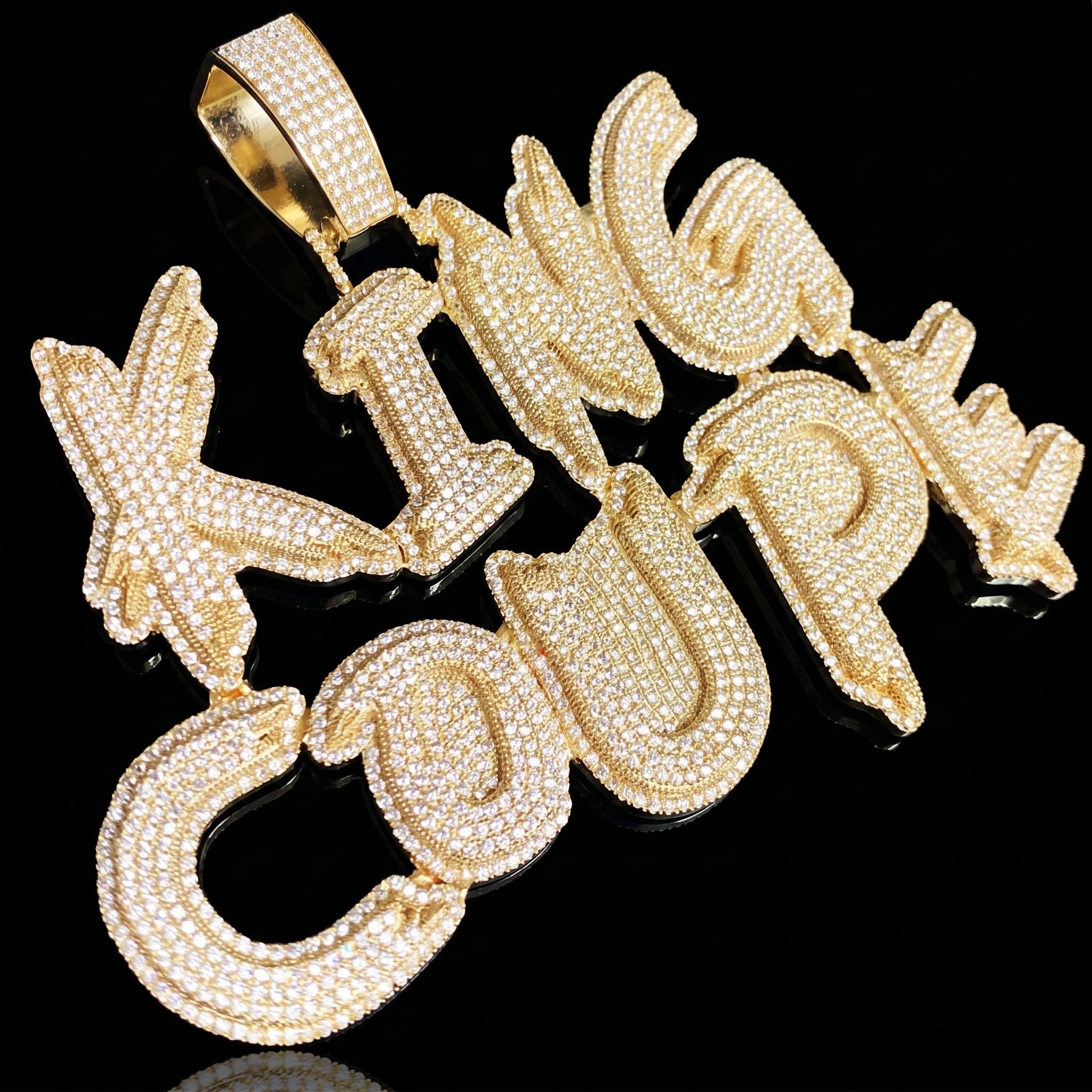 Custom Brush Script Cursive Letter Name Pendant Custom Brush Script Cursive Letter Name Pendant