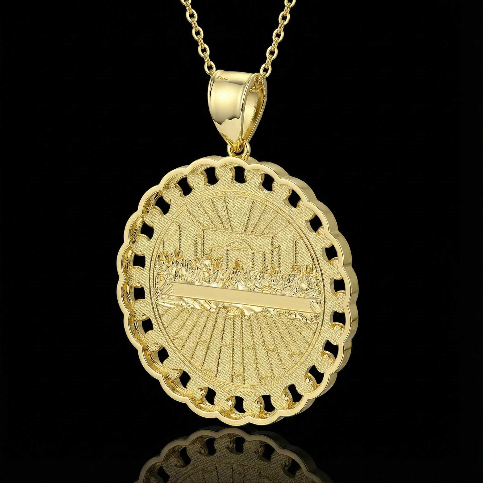 Last Supper Cuban Circle Pendant