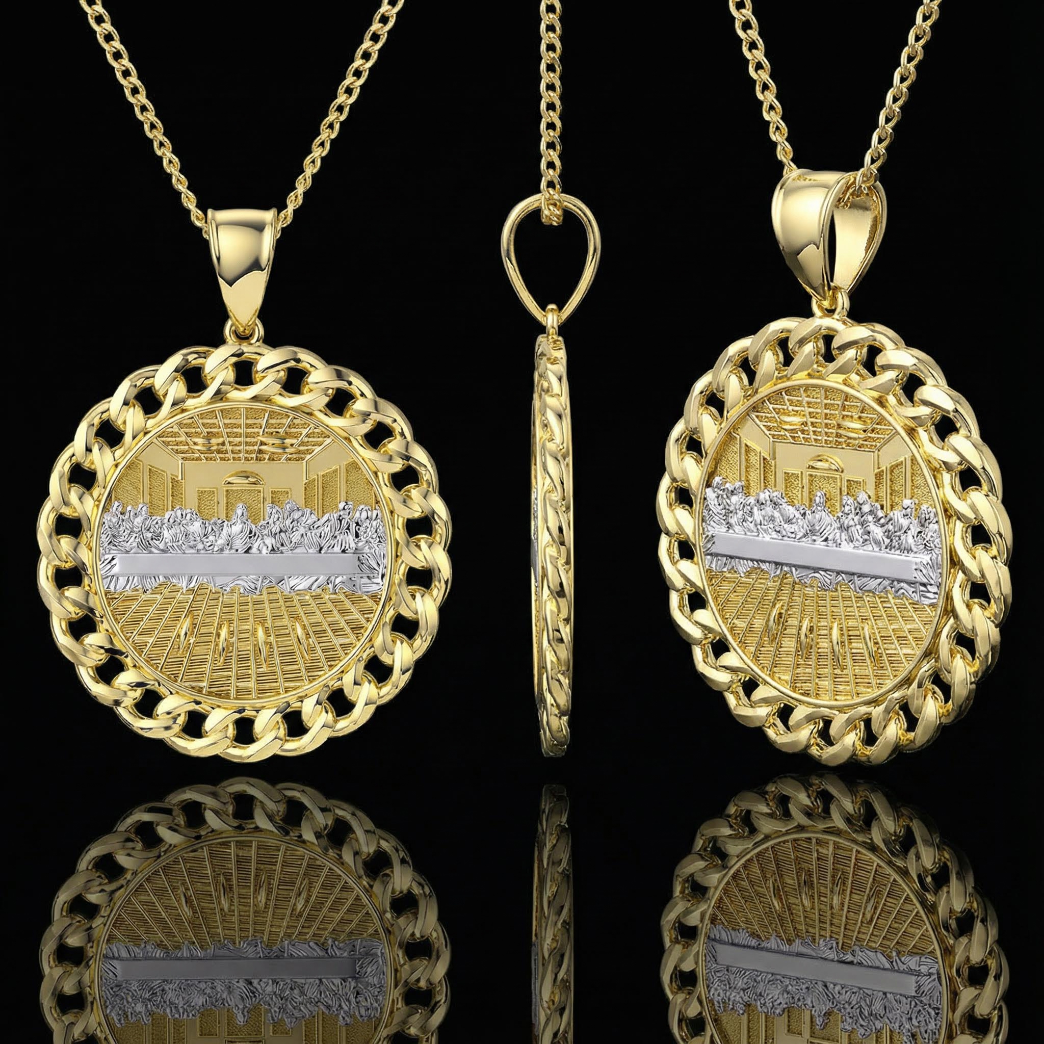 Last Supper Cuban Circle Pendant