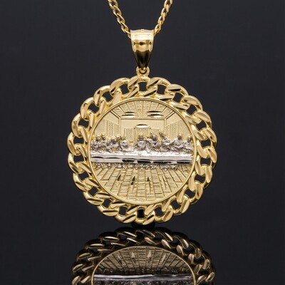 Last Supper Cuban Circle Pendant