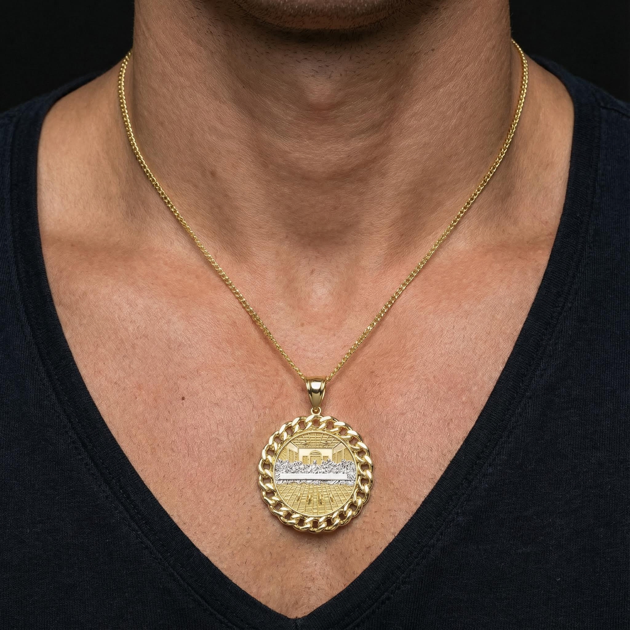 Last Supper Cuban Circle Pendant