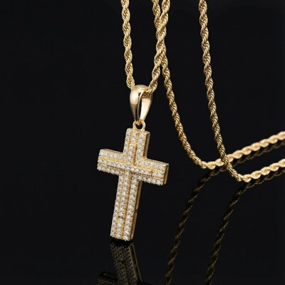 Double Layered Cross Pendant