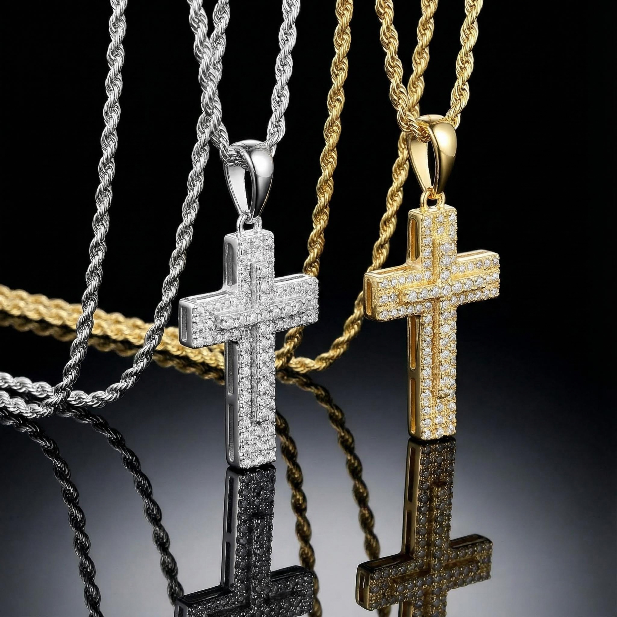 Double Layered Cross Pendant