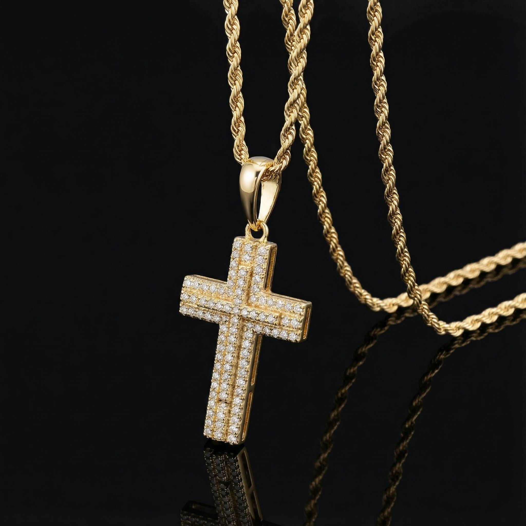 Double Layered Cross Pendant