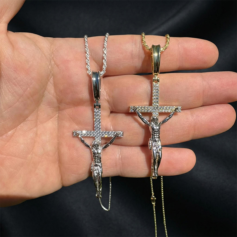 Iced Jesus On Cross Pendant Iced Jesus On Cross Pendant