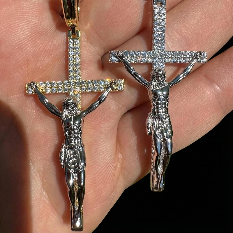 Iced Jesus On Cross Pendant Iced Jesus On Cross Pendant