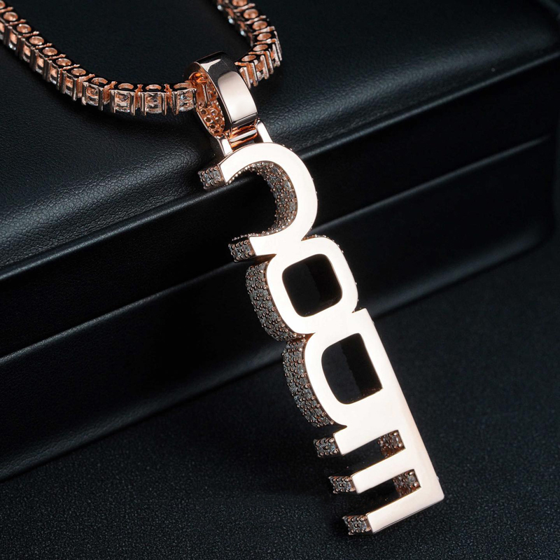 Iced Custom Vertical Letter Pendant