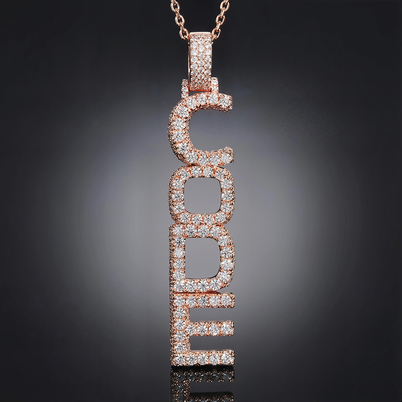 Iced Custom Vertical Letter Pendant Iced Custom Vertical Letter Pendant