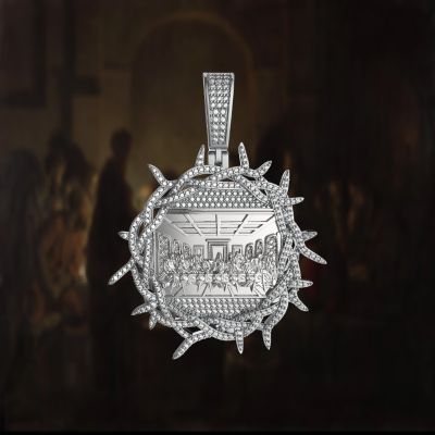 Iced Crown of Thorns Last Supper Pendant