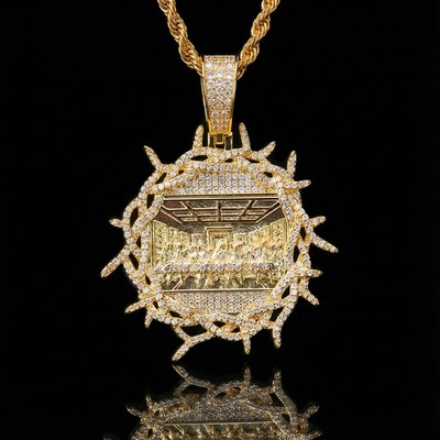 Iced Crown of Thorns Last Supper Pendant