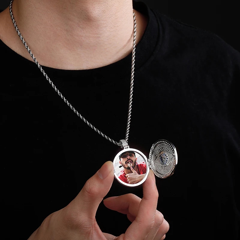 Custom Iced Devil Eye  Photo Pendant