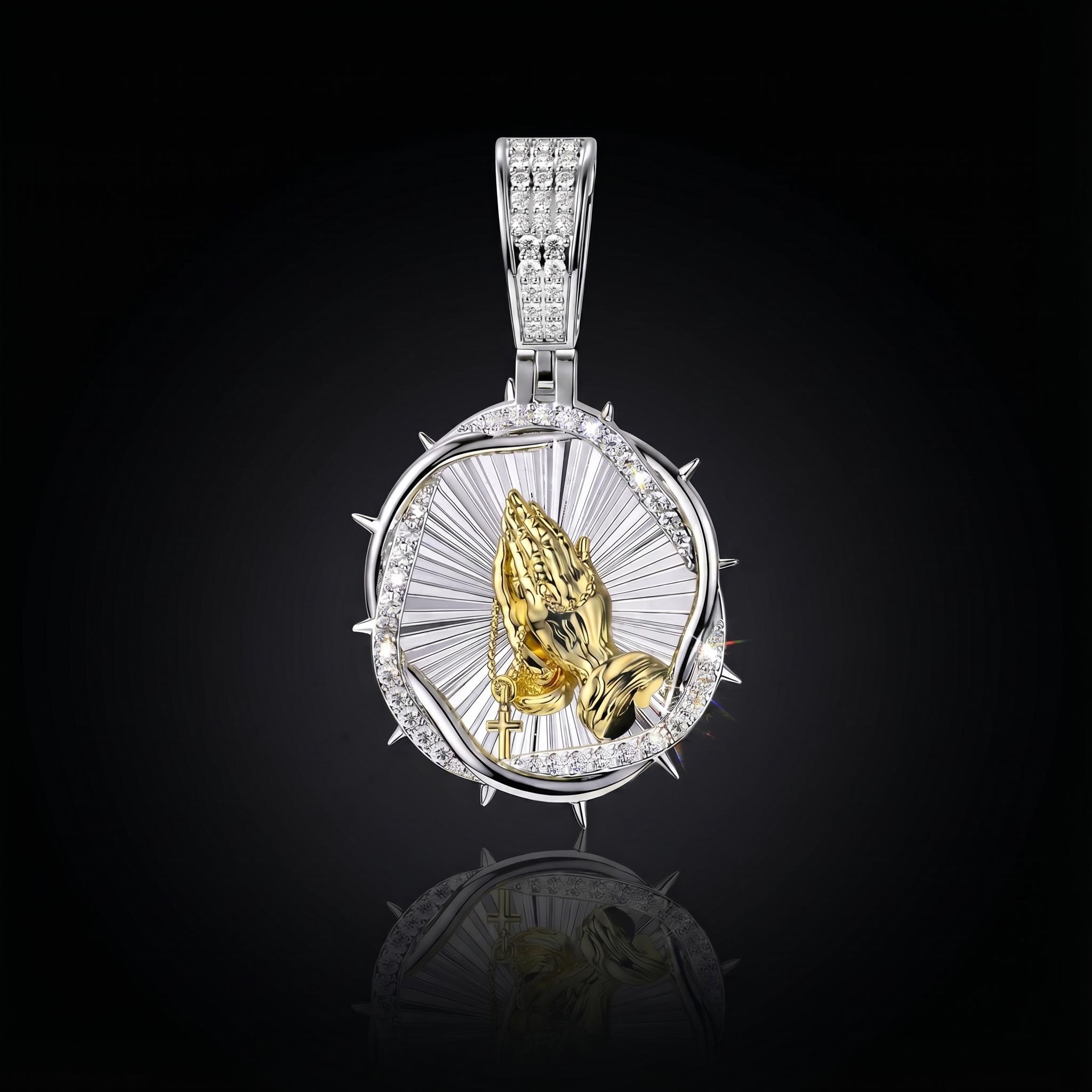 Iced Thorns Praying Hands Pendant Iced Thorns Praying Hands Pendant