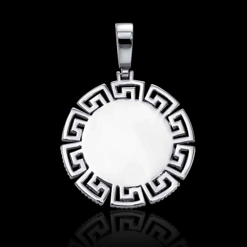 Iced Custom Zigzag Pattern Photo Pendant