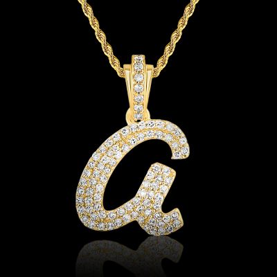 Iced A-Z Lowercase Letter Pendant