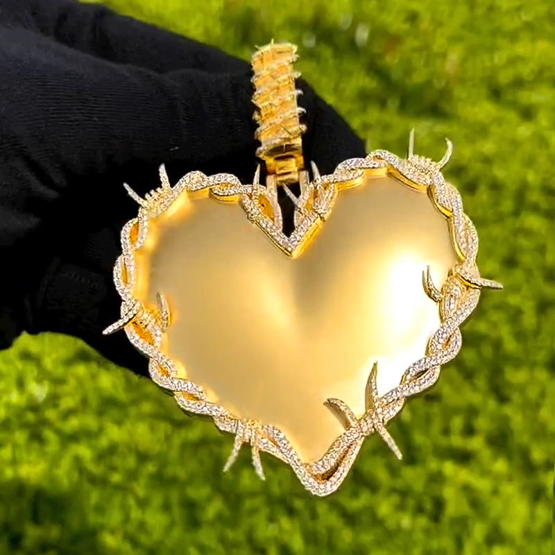 Iced Thorns Heart Pendant