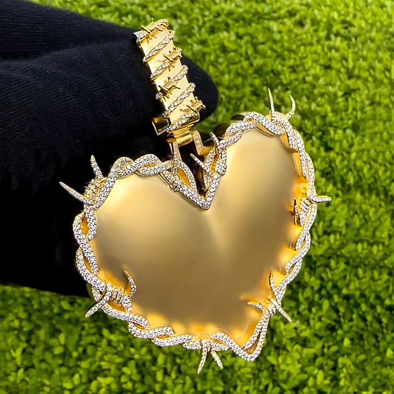 Iced Thorns Heart Pendant