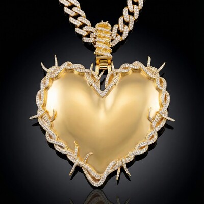 Iced Thorns Heart Pendant
