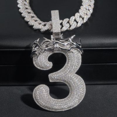 Iced Thorn Number Pendant