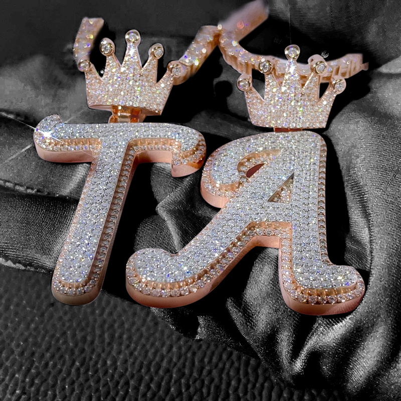 Iced Out Crown Buckle Pendant