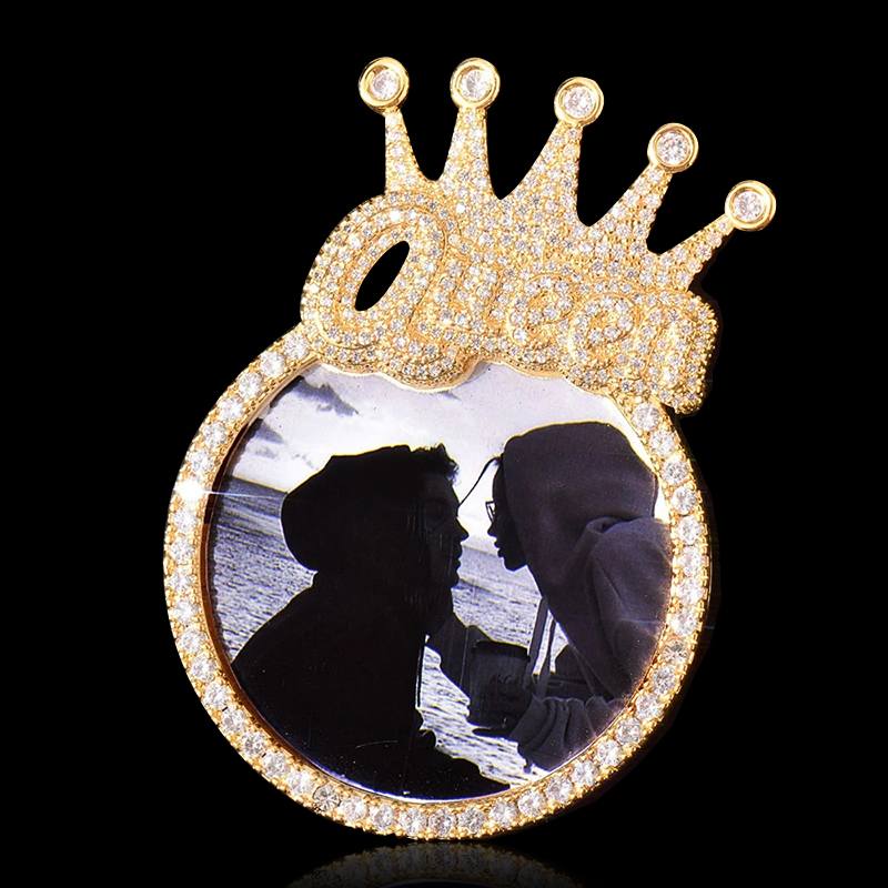 Iced Custom Photo Queen Crown Pendant