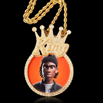 Iced Custom Photo King Crown Pendant