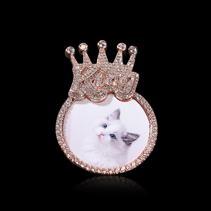 Iced Custom Photo King Crown Pendant