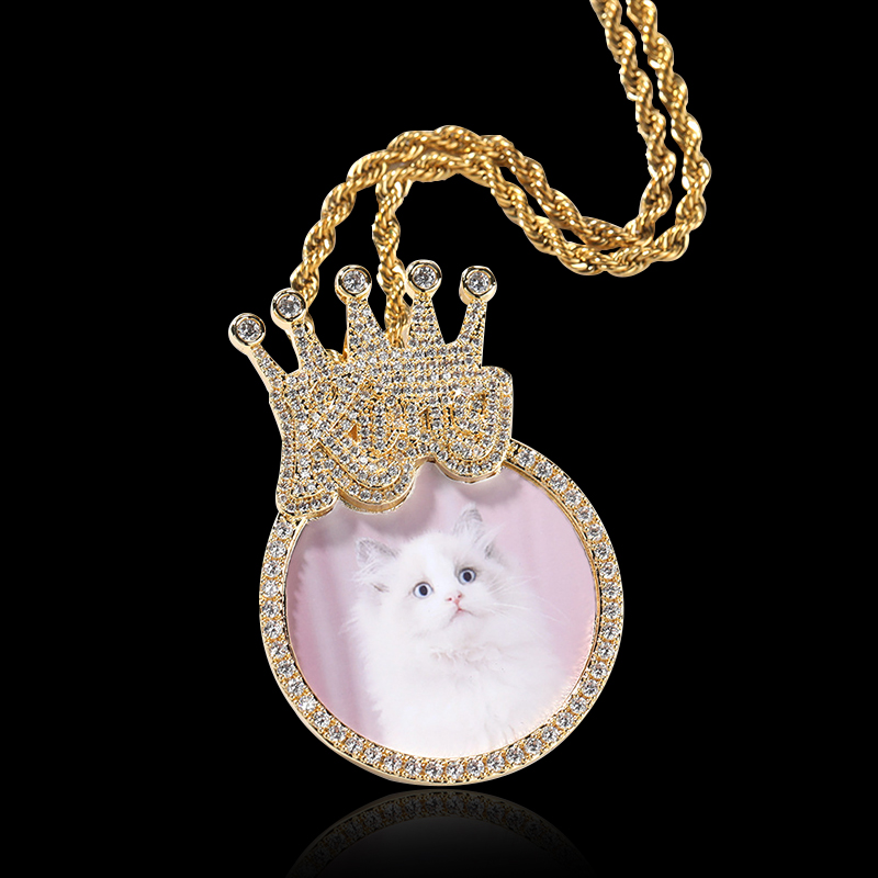 Iced Custom Photo King Crown Pendant