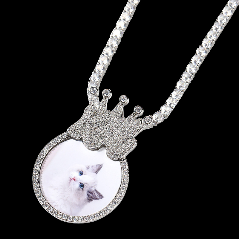 Iced Custom Photo King Crown Pendant