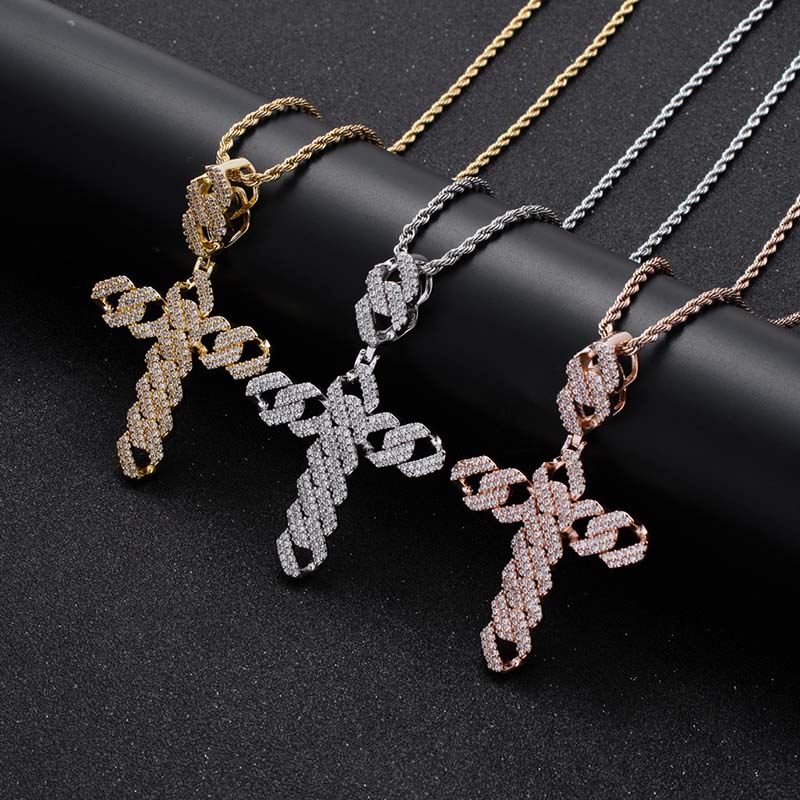 Iced Out Shaped Big Cross Pendant