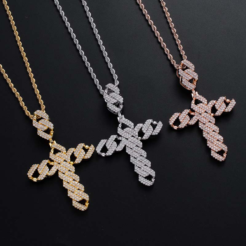 Iced Out Shaped Big Cross Pendant