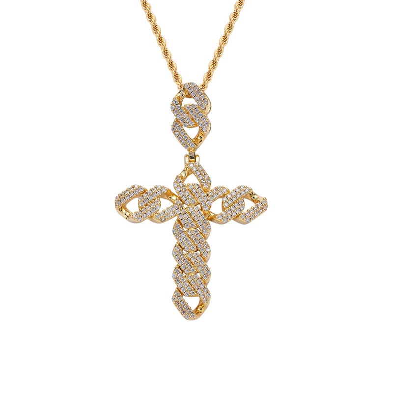 Iced Out Shaped Big Cross Pendant