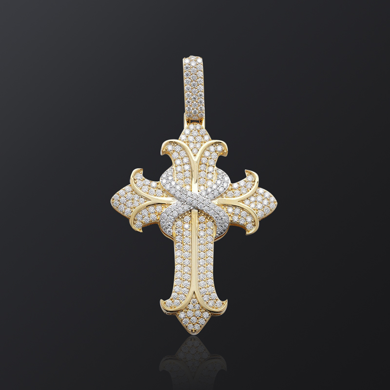 Iced Gothic Cross Pendant