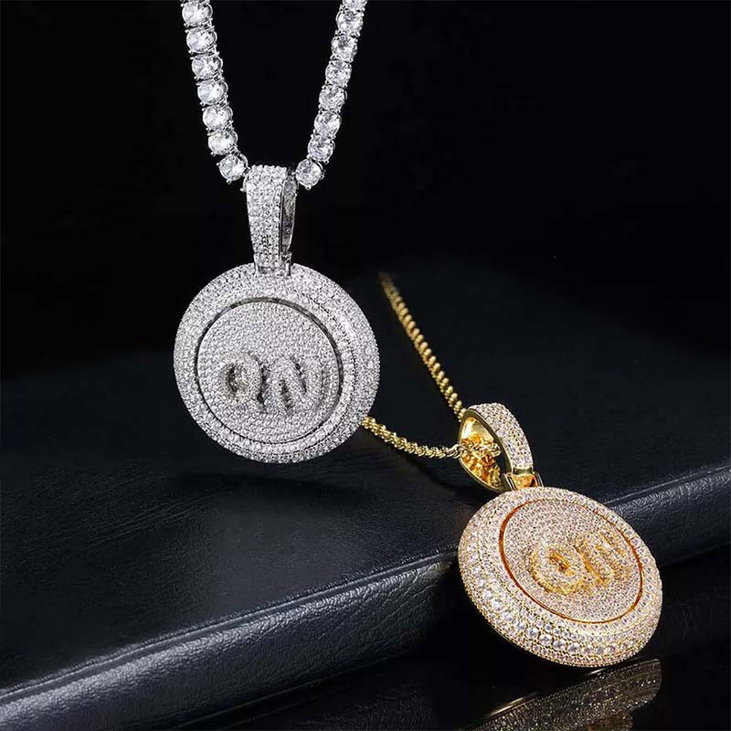 A-Z Custom Letters Rotatable Pendant