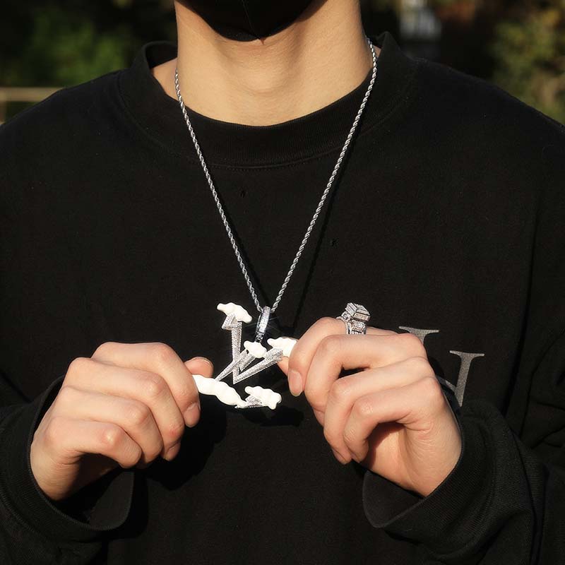 Iced Lightning Cloud Pendant