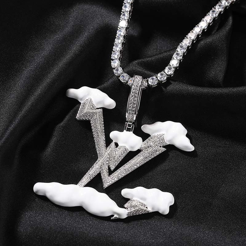 Iced Lightning Cloud Pendant