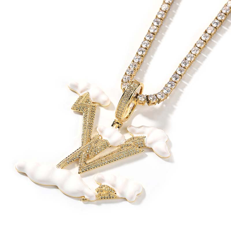 Iced Lightning Cloud Pendant