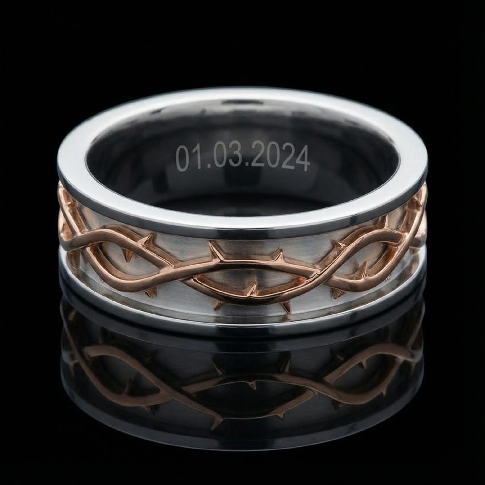 Crown of Thorns Rotatable Men's Wedding Band Crown of Thorns Rotatable Men's Wedding Band